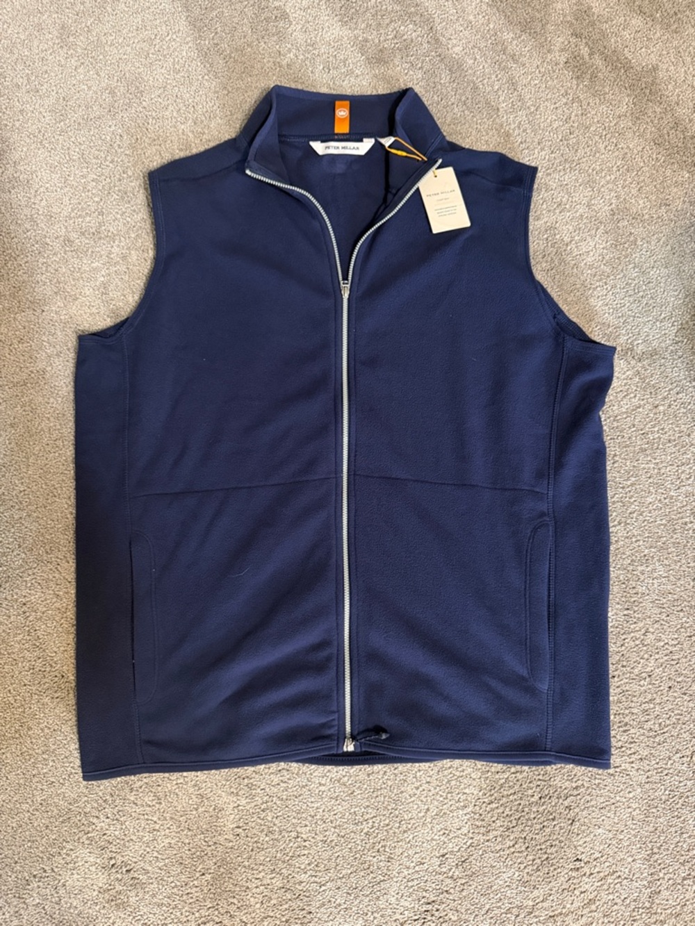 NWT Peter Millar Navy Blue Full-Zip All Day Micro Fleece Vest